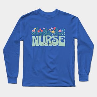 Stroke Nurse Floral Long Sleeve T-Shirt